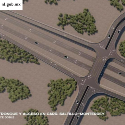 Accesos a la planta de Tesla en Nuevo León