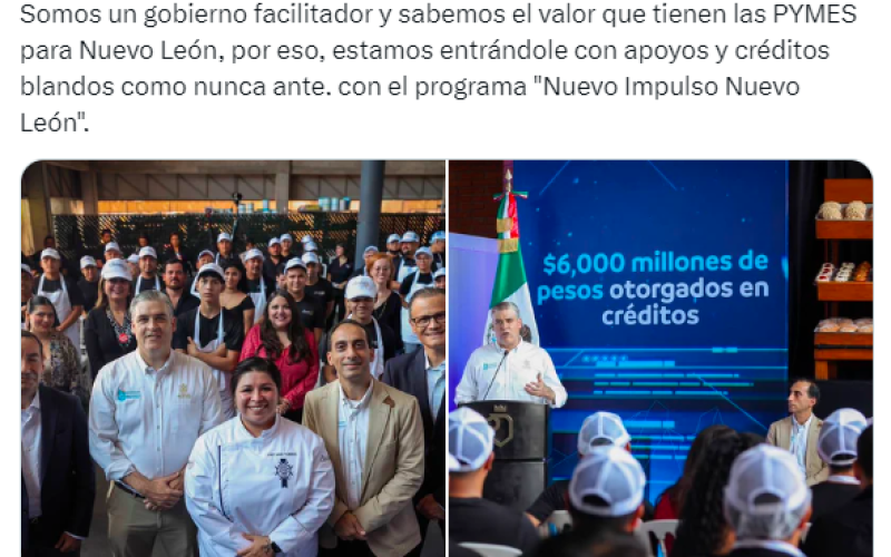 6 mil millones de pesos para Pymes en Nuevo León