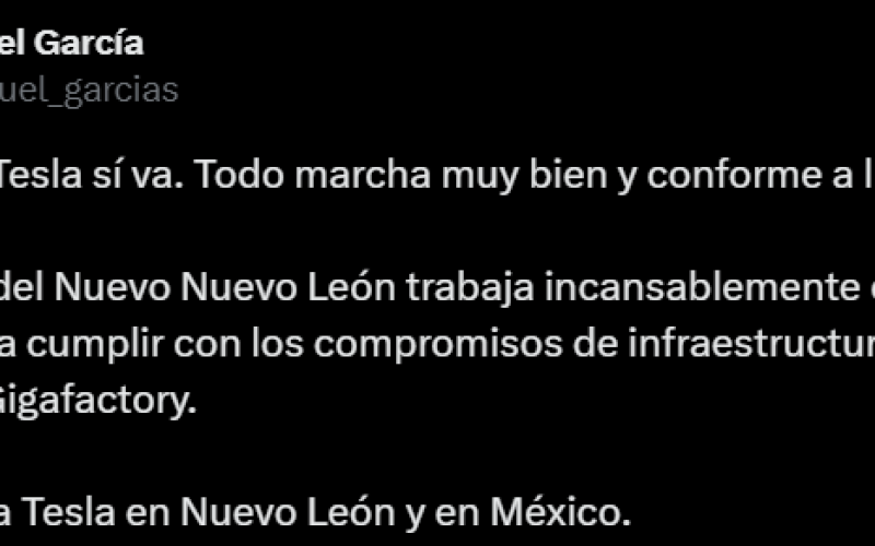 Tesla en Nuevo León, confirmado por Samuel García