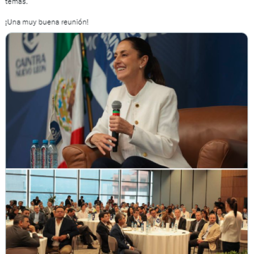 Claudia Sheinbaum se reune con estudiantes y empresarios de Nuevo León