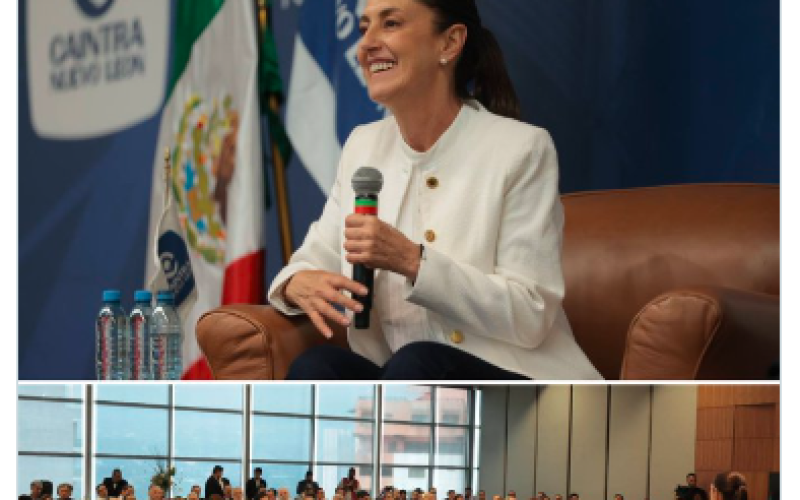 Claudia Sheinbaum se reune con estudiantes y empresarios de Nuevo León