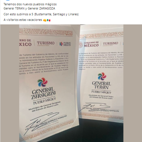 Nuevo León estrena dos pueblos mágicos