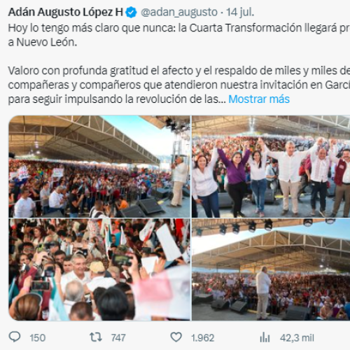 Adán Augusto López de Morena visita Nuevo León