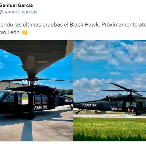 Samuel García presenta el nuevo helicóptero Black Hawk