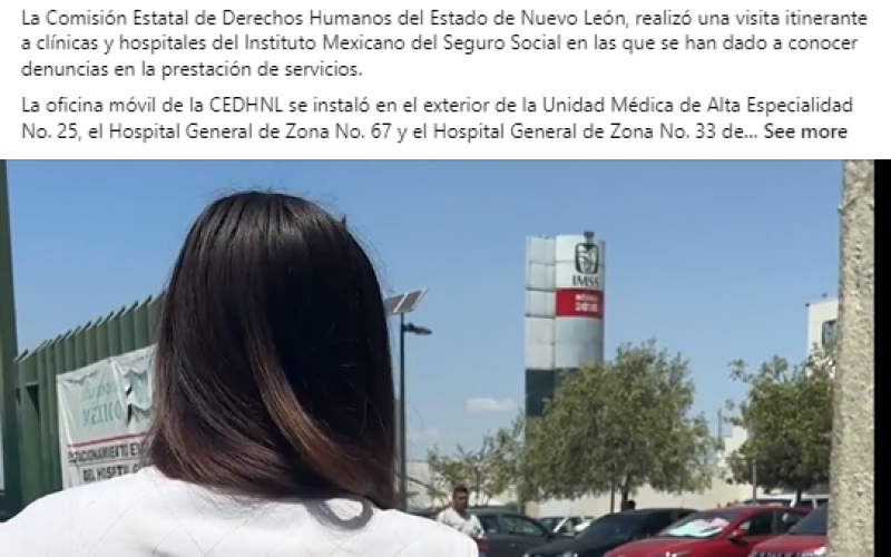 CEDH de Nuevo León actúa en casos de servicio deficiente en hospitales del IMSS