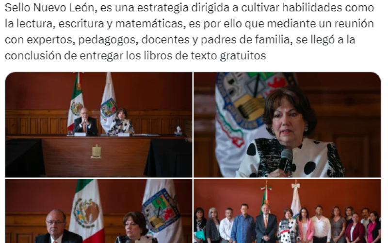 Nuevo León implementará el “Sello Nuevo León” para complementar libros de texto gratuitos