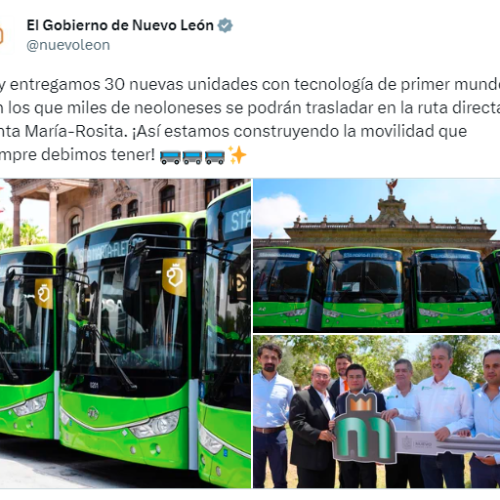 Entregan 30 unidades para nueva ruta directa Santa María-Rosita en Nuevo León